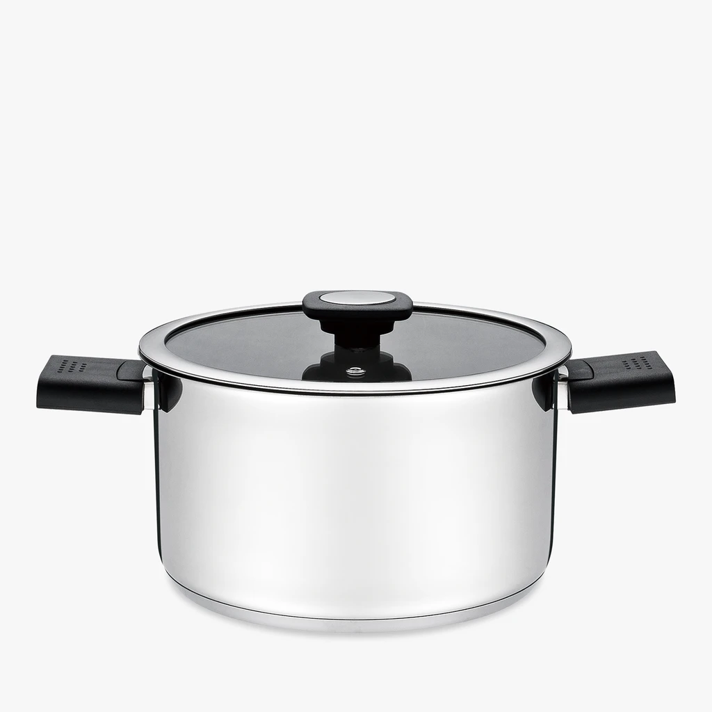 Srebrny garnek na indukcję ze składanymi uchwytami