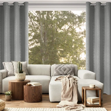 Záves na priechodkách v striebornej farbe OLETA 140x250 cm