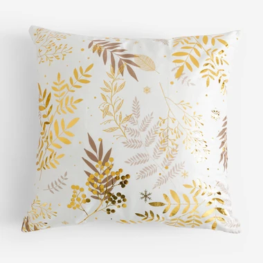 Dekoračná obliečka na vankúš bielo-zlatá TEMMES 45x45 cm