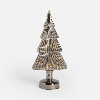 Sklenená dekorácia LED smoke STROMČEK 26,5 cm