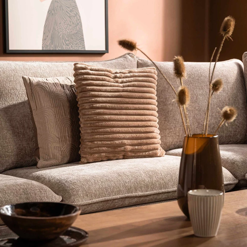 Dekoračný vankúš TILIA do obývačky, béžový 45x45 cm