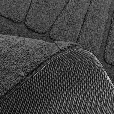 Geometrický koberec ACTION, čierny, 80x150 cm