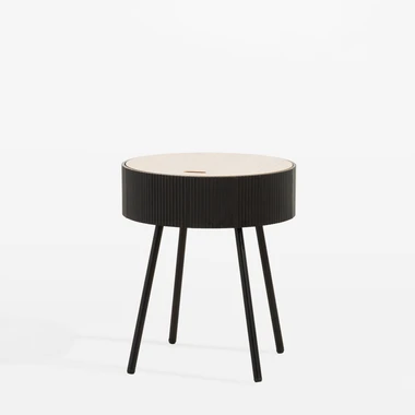 Okrúhly konferenčný stolík sivý 40,5x47,5 cm