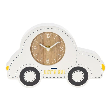Detské hodiny AUTO biele