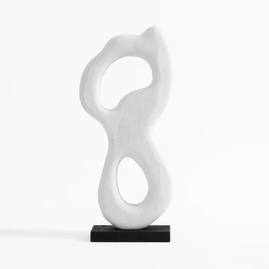 Dekoratívna drevená figúrka v bielej farbe 38 cm