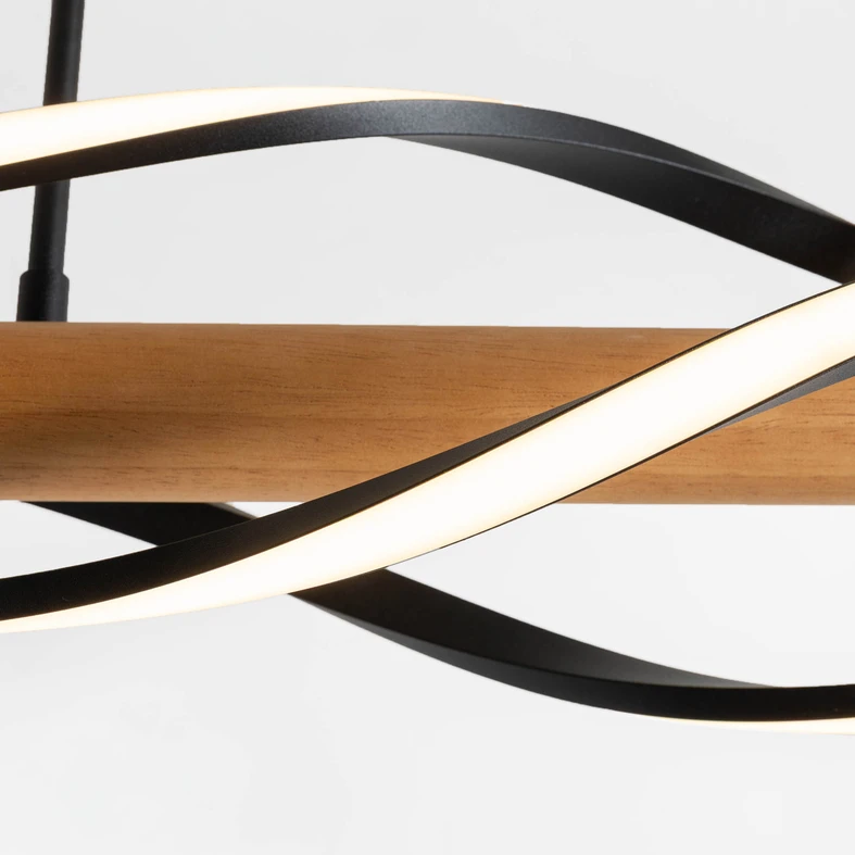 Stropné LED svietidlo drevené čierne BAEZ