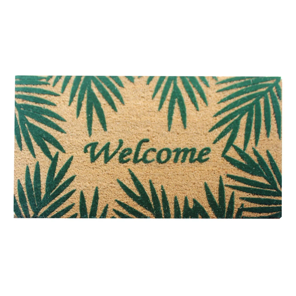 Kokosová rohožka s motívom palmových listov 40x60 cm