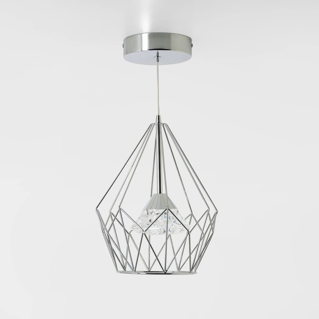 Lampa AMY o chromowanym wykończeniu to połączenie oryginalnego pomysłu i minimalistycznej formy.