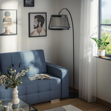 Stojacia LED lampa čierna BALU s diaľkovým ovládaním