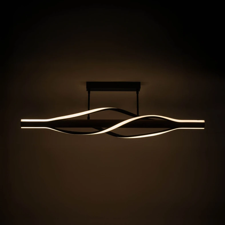 Stropné LED svietidlo drevené čierne BAEZ