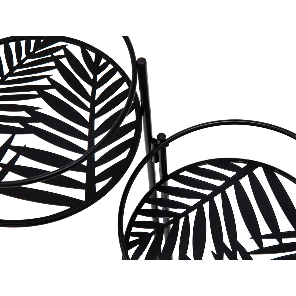 Čierny kovový stojan na 3 kvetináče 49,5 cm