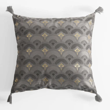 Velúrová obliečka na vankúš v sivej farbe CASSIA 45x45 cm