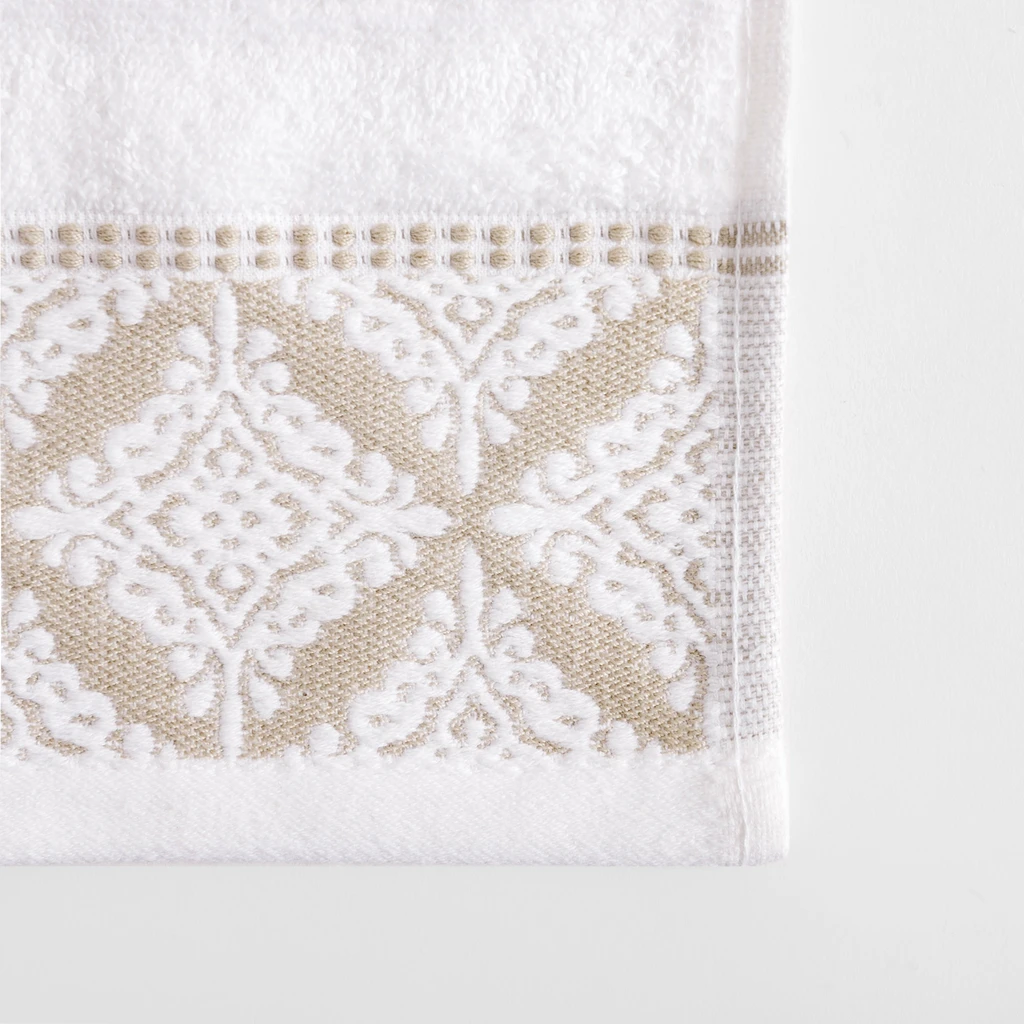 Bavlnený uterák bielo-béžový AGADIR 70x140 cm