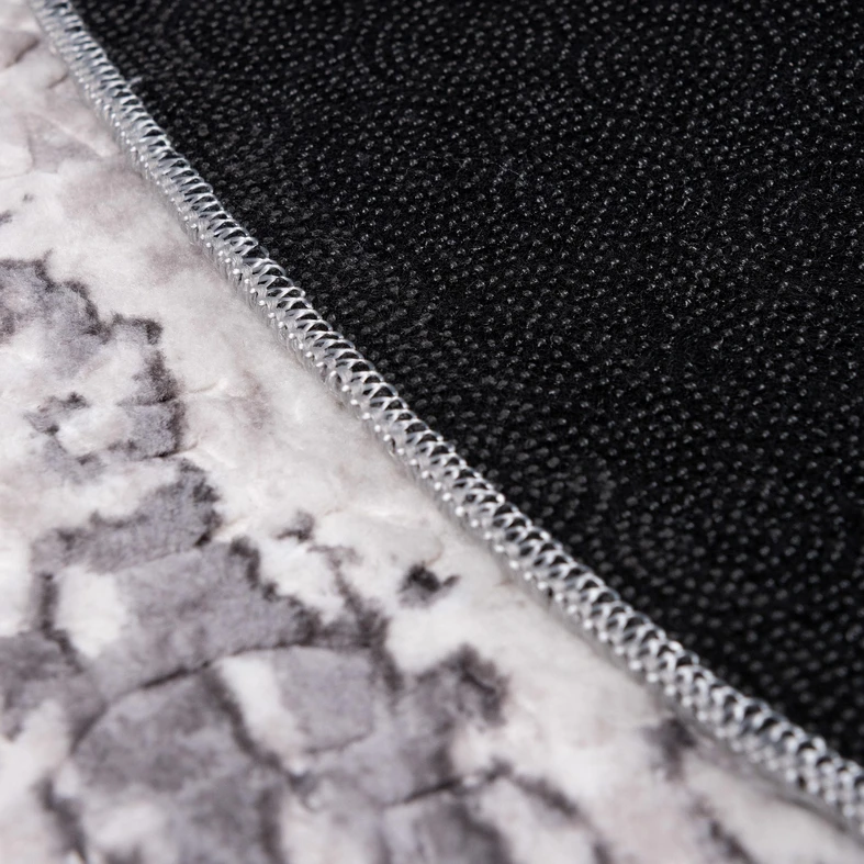 Retro koberec VISION, sivo-antracitový, okrúhly, 120 cm