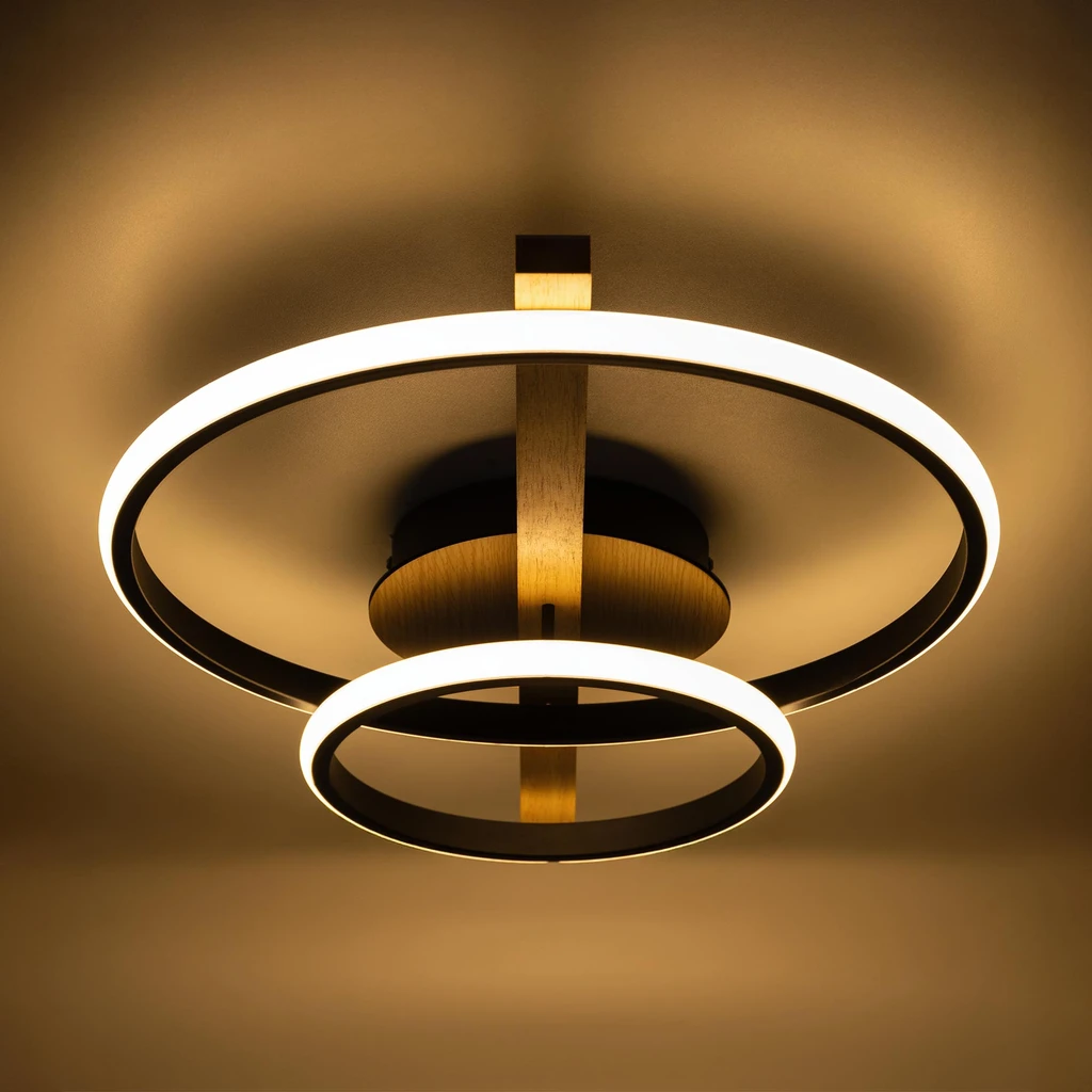 Pierścieniowa budowa lampy ALMERIA pozwoli Ci wprowadzić nowoczesne tony do wnętrza przestronnego salonu lub jadalni.