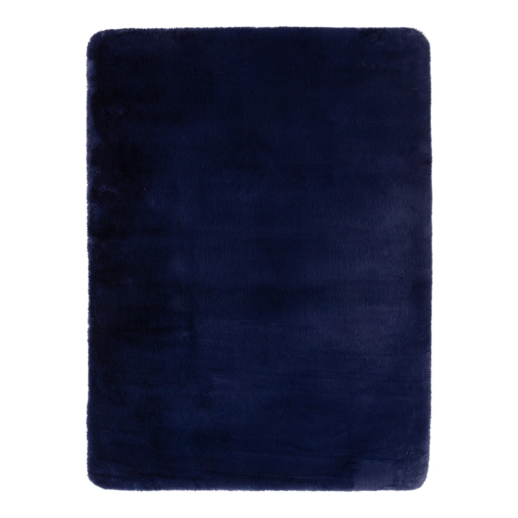 Tmavomodrý koberec s dlhým vlasom MOBAH 53x80 cm