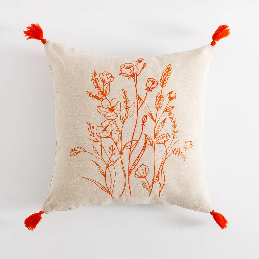 Dekoračná obliečka so strapcami oranžová FLORIA 45x45 cm