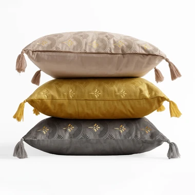 Velúrová obliečka na vankúš v sivej farbe CASSIA 45x45 cm