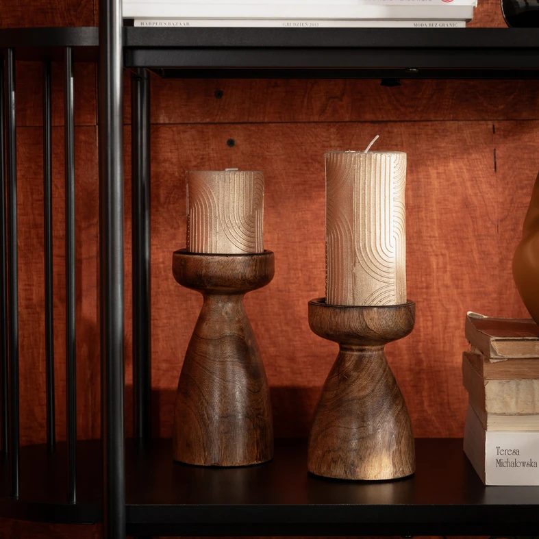 Drevený svietnik 19 cm