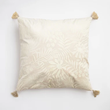 Zamatová obliečka na vankúš ADRIA krémová 45x45 cm