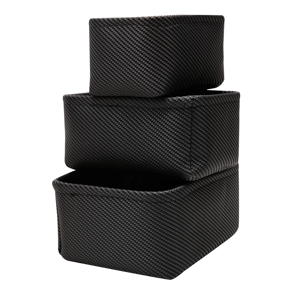 Čierny úložný košík 24 x 17 x 11 cm