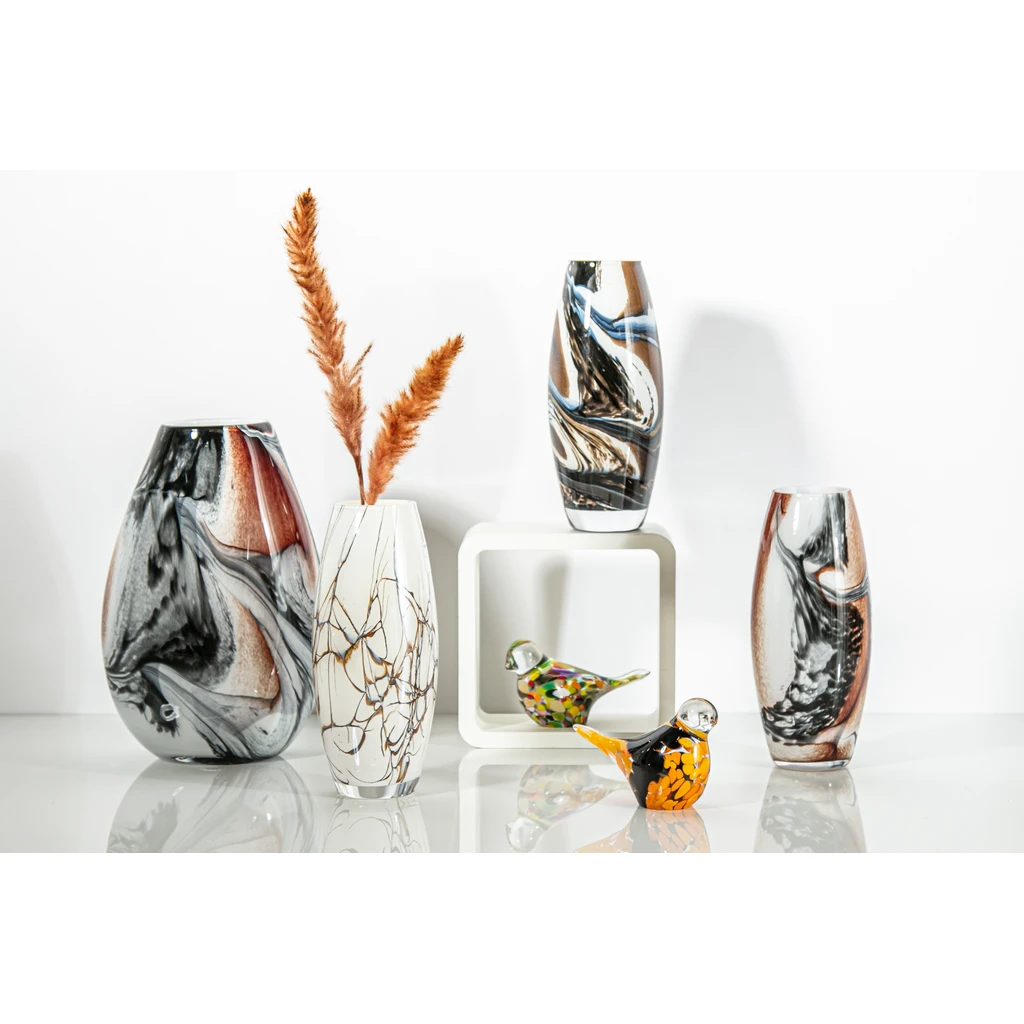 Sklenená váza RETRO tehlovo červená 25 cm