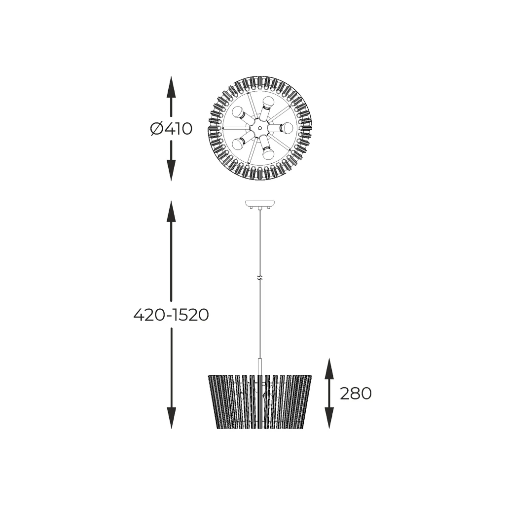 Lampa wisząca glamour złota BACH 41 cm.