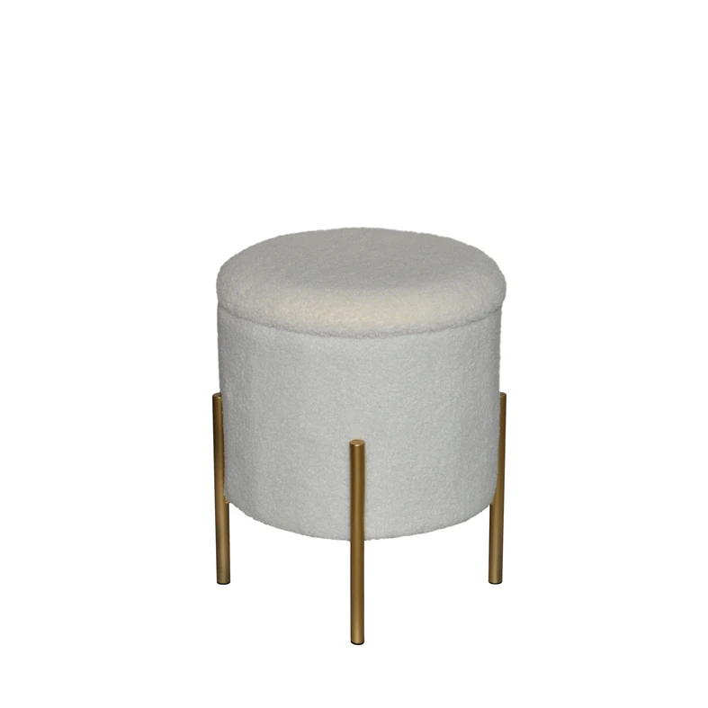 Skladacia taburetka BOUCLE na nožičkách, ivory 30x38 cm