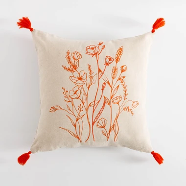 Dekoračná obliečka so strapcami oranžová FLORIA 45x45 cm