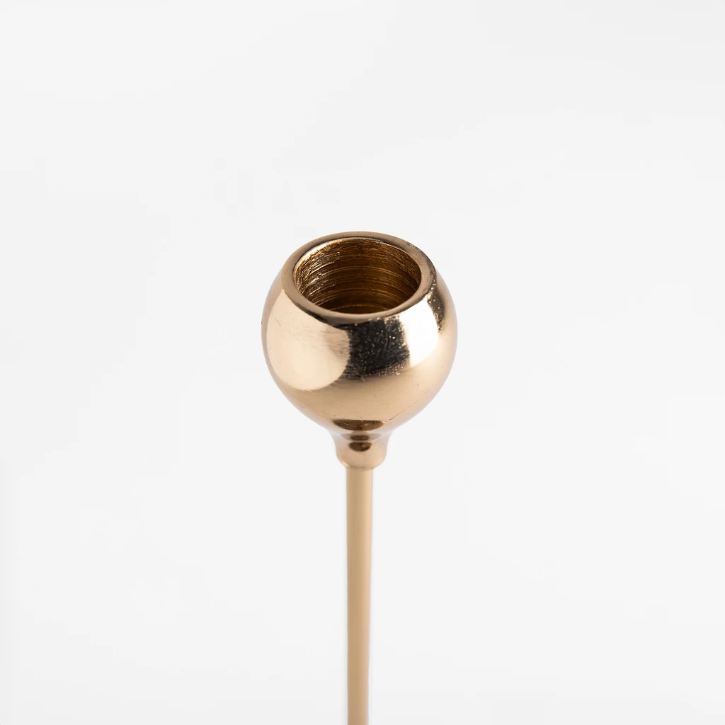 Zlatý svietnik na 1 sviečku 22 cm