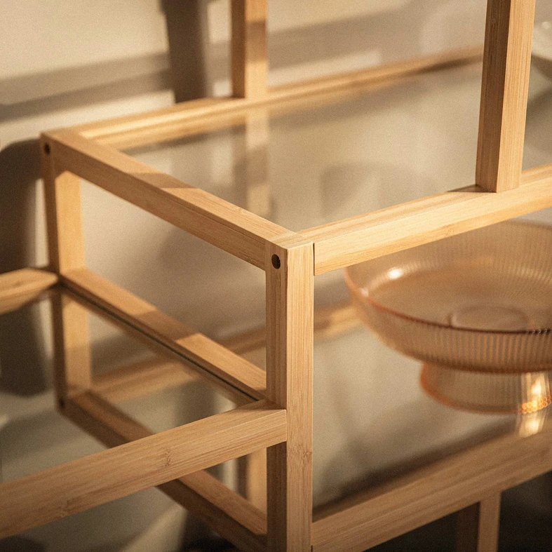 Knižnica z bambusového dreva HORO 79 cm