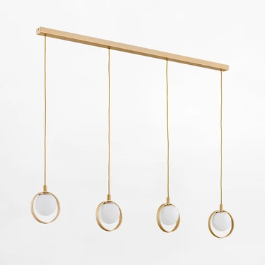 Závesné svietidlo 4 sférické tienidlá zlaté SATURNIA