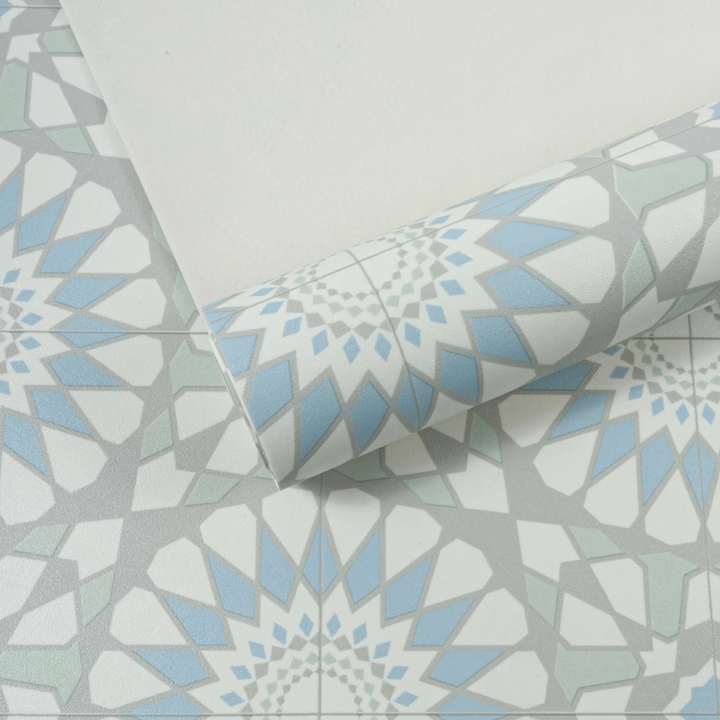 Behúň do kuchyne rozeta modro-zelená 67x200 cm