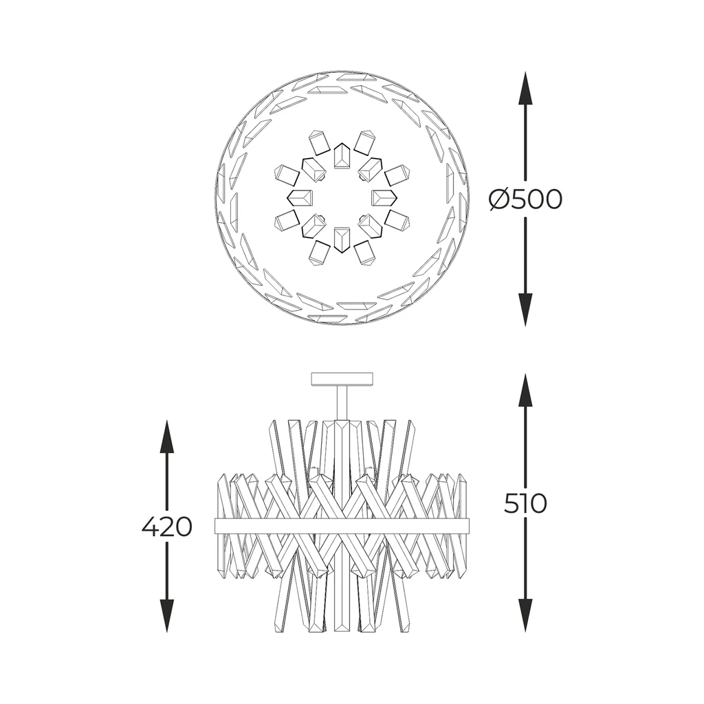Stropné svietidlo CONSTANTINOPLE glamour zlaté 50 cm