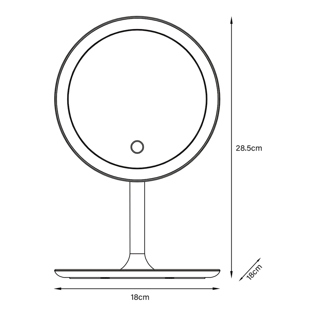 Kozmetické zrkadlo s LED osvetlením čierne