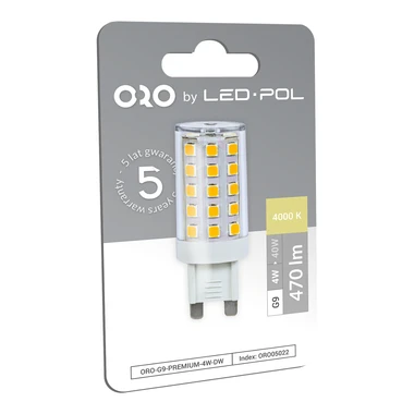 Žiarovka LED neutrálna farba G9 4W ORO-G9-PREMIUM-4W-DW