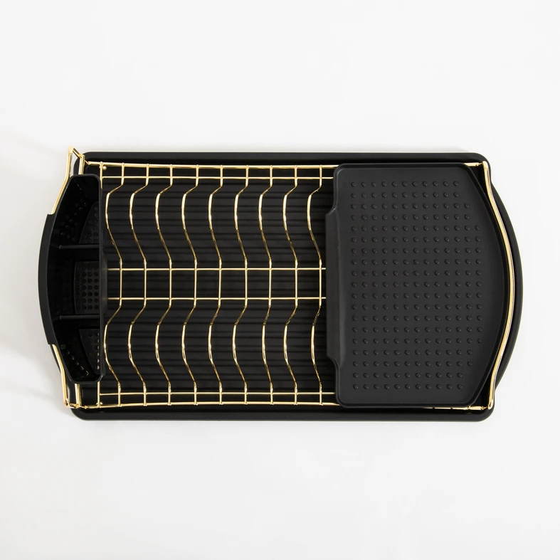 Sušička na riad čierno-zlatá 47,5x26,5x11 cm