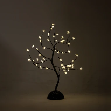 Dekorácia svetelný stromček 48 LED 3AA čierny 45 cm