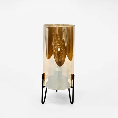 Dekoratívne LED svietidlo sklenené tienidlo zlaté 10x23 cm