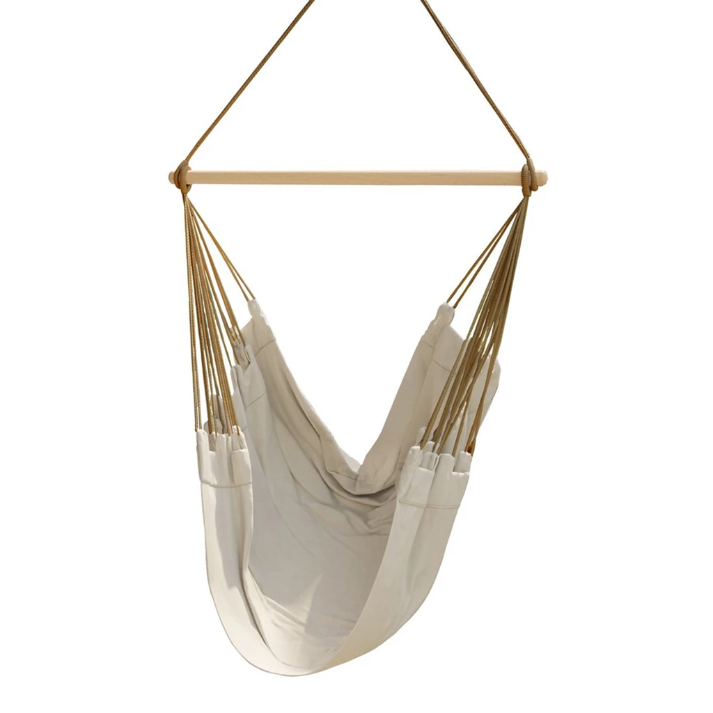 Závesné brazílske kreslo béžové CALERO 130x100 cm