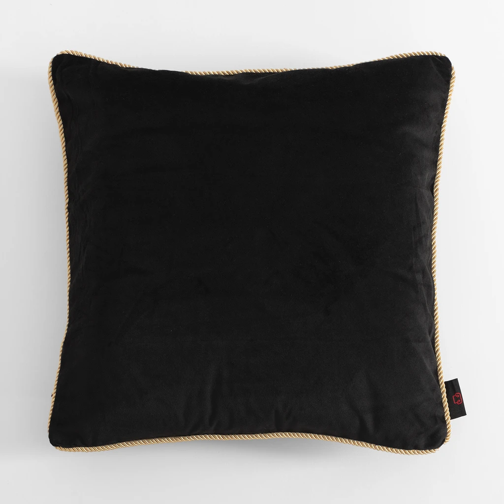 Velúrová obliečka na vankúš čierna LILLE 60x60 cm