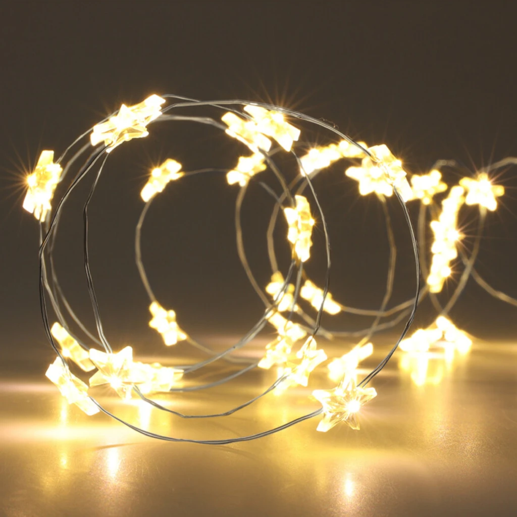 Osvetlenie vianočného stromčeka hviezdy LED 20 ks, teplé svetlo