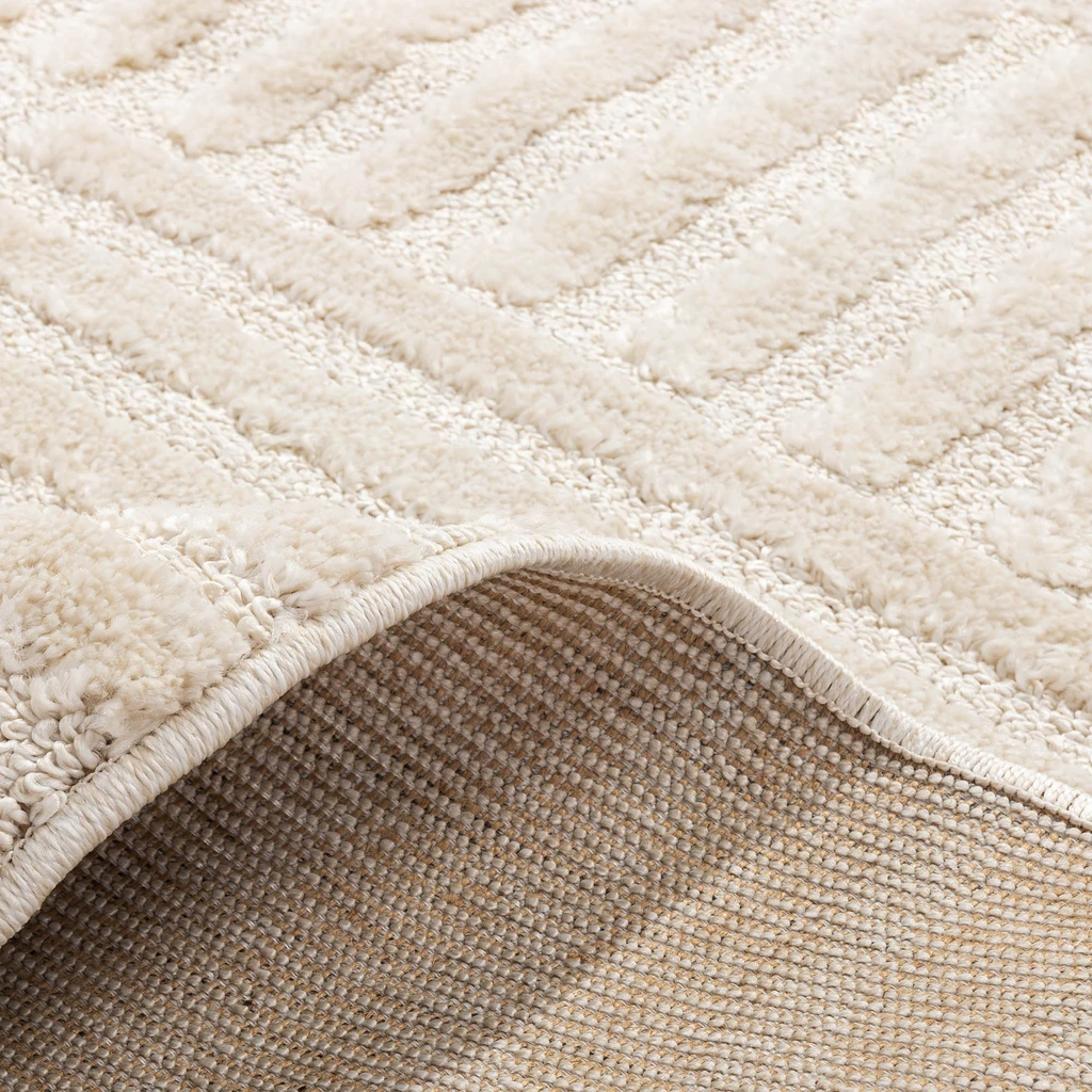 Bielo-krémový koberec geometrický MONTY 120x170 cm