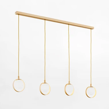 Závesné svietidlo 4 sférické tienidlá zlaté SATURNIA