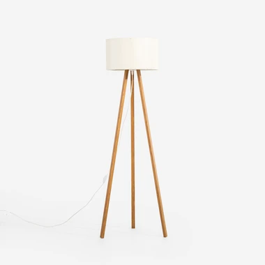 Stojacia lampa PIKO trojnohá bambusová krémová