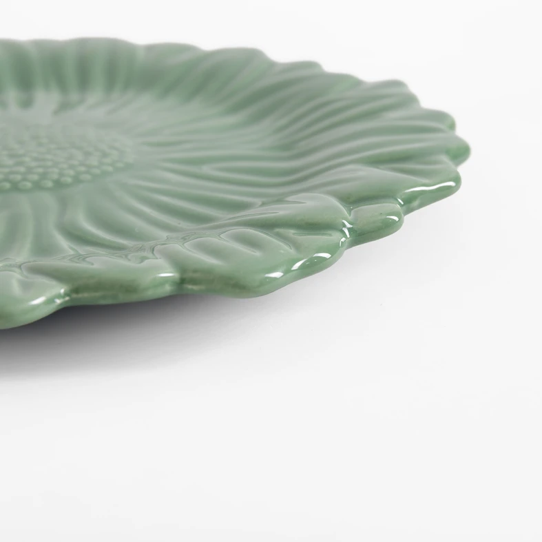 Deserowy talerz kwiatek zielony