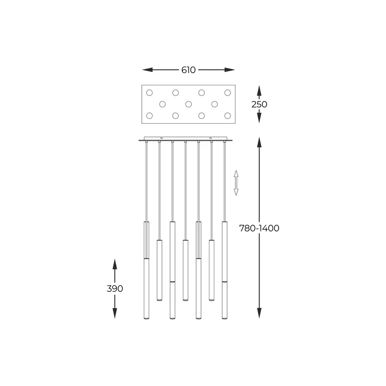 LED luster na lanku strieborno-zlatý LOYA P0461-11A-B5SC