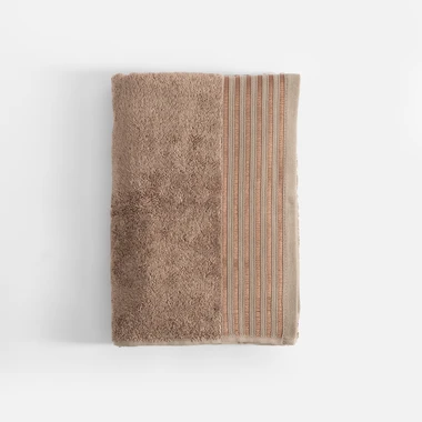 Kúpeľňový uterák vo farbe taupe VELA 70x140 cm