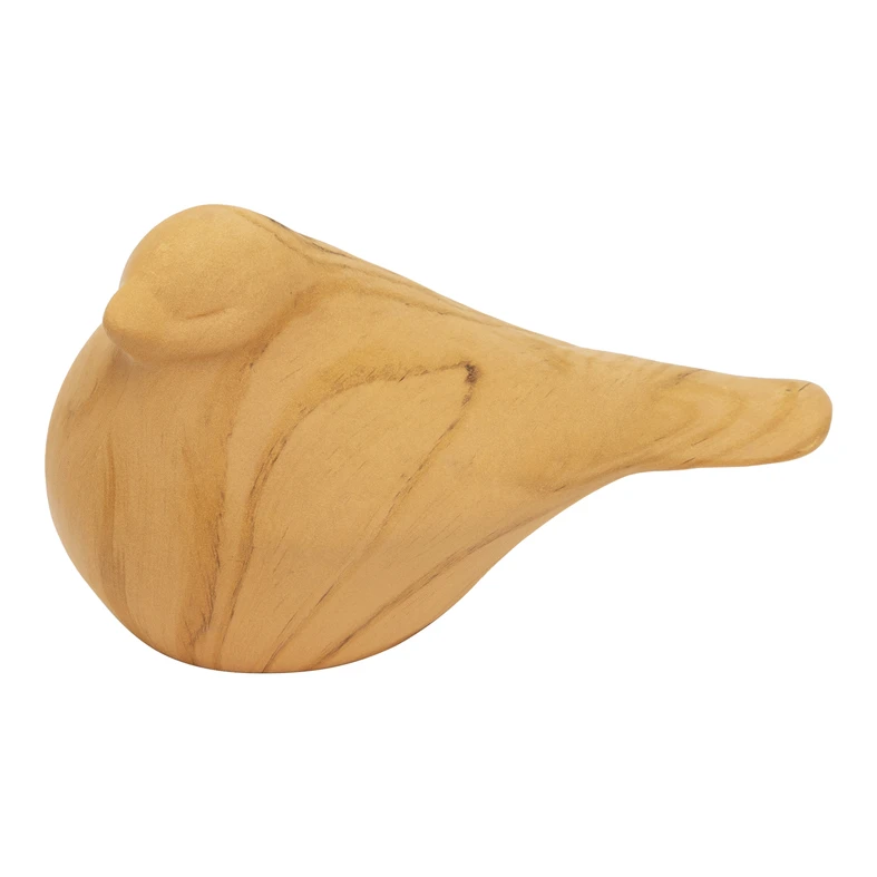 Keramická figúrka vtáčik efekt svetlého dreva 16 x 9 cm