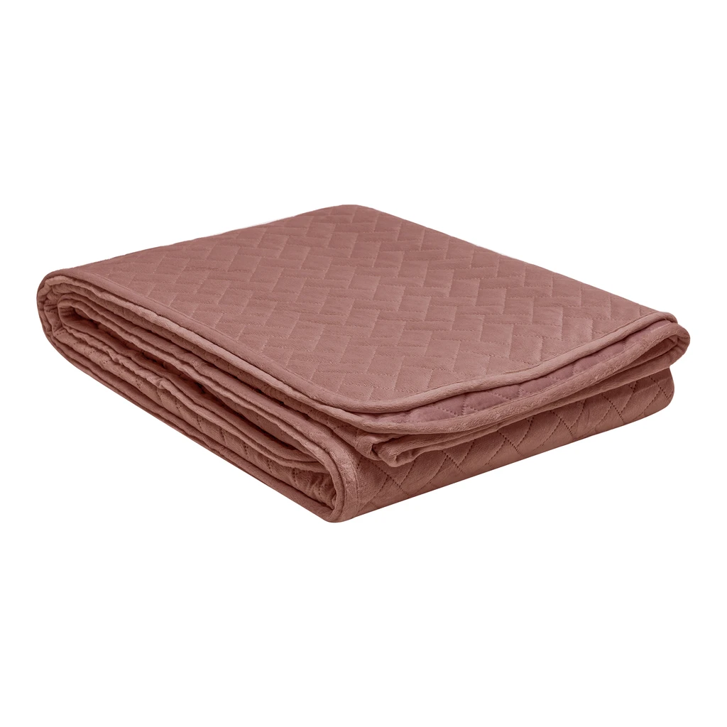 Ružový zamatový prehoz VELVET 200x220 cm